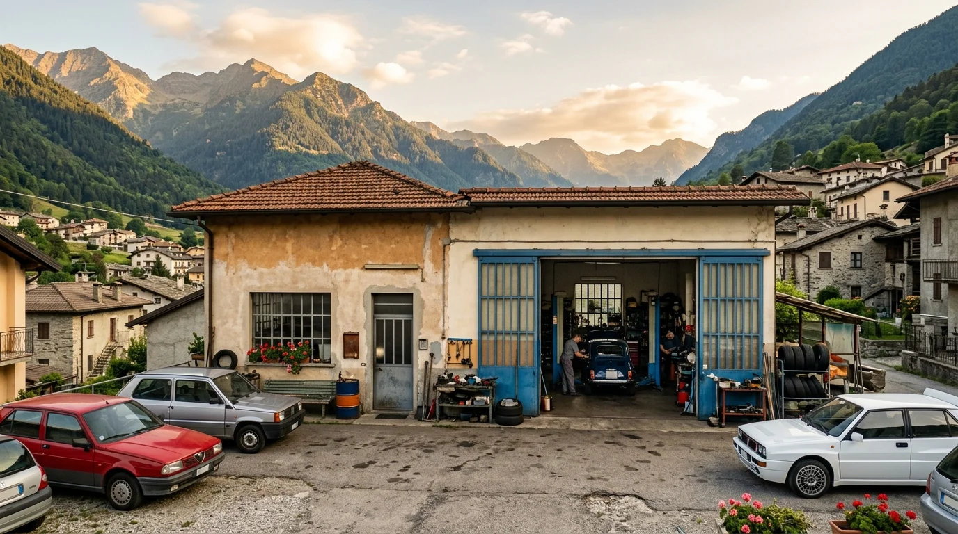 La nostra officina in Via Karol Wojtyla, 8 — Pian Camuno (BS) Esterno dell'officina Autoriparazioni Panarelli Leonardo a Pian Camuno